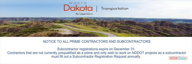 NDDOT Contractor Reminder
